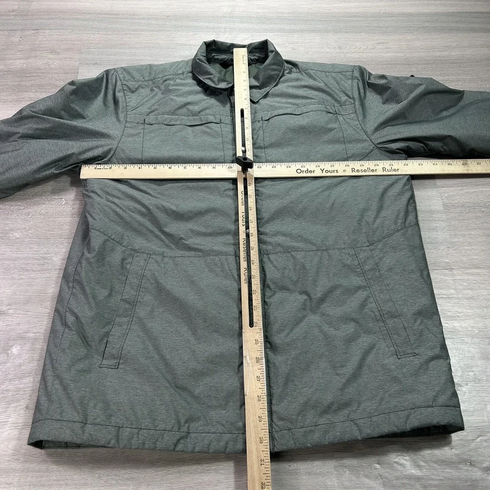 The North Face Jacket Mens Medium Green Quilted Snap‎ Front Insulated Shacket